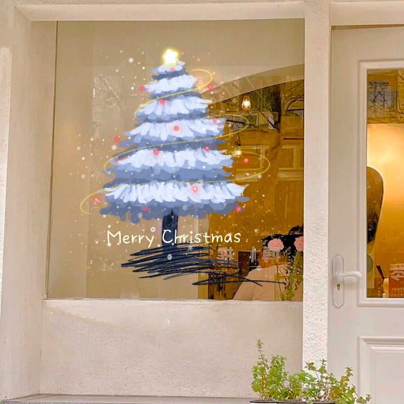 2026 New Year Christmas Glass Stickers Christmas Tree Uv Window Glass Decoration Layout Electrostatic Window Stickers Window Stickers - Image 4
